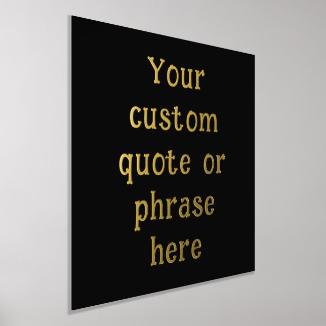 12x12 Black GOLD FOIL Custom Quote Phrase Verse    Foil Prints (Laydown)