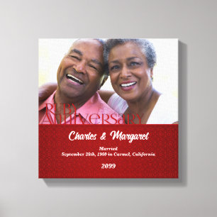 12x12 Ruby 60th Anniversary Photo Canvas Print