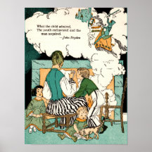 12x16 Poster with Vintage Children's Illustration