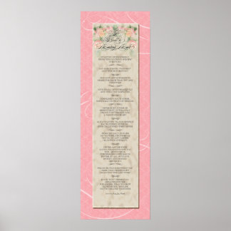 12x36 To Build a Lasting Love - Pink Damask Roses Poster