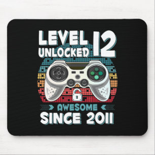 12yr BDay Son Boy Fun Gamer 12th 12 Year Old Birth Mouse Pad