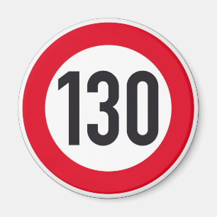 130 kph Autobahn Highway Sign Magnet