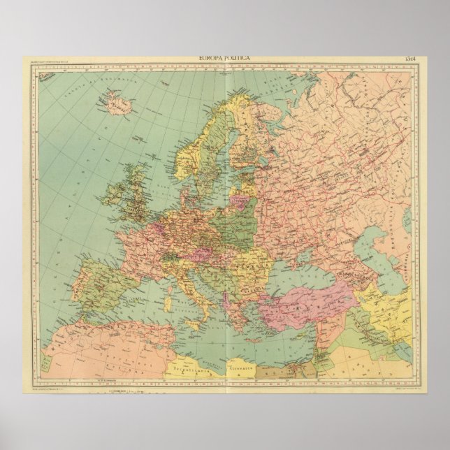 1314 Political Europe Poster (Front)