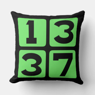 1337 Leet Leetspeak Eleet Internet Meme Slang Throw Pillow