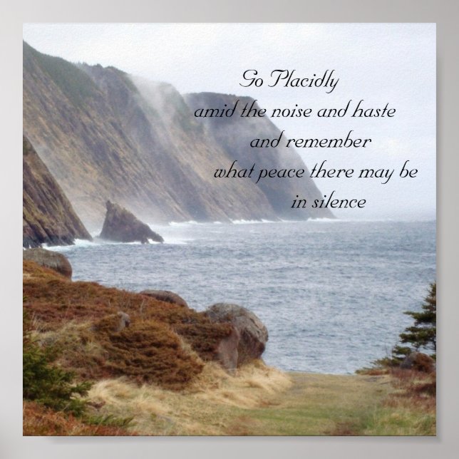 134, Go Placidly   amid the noise and haste    ... Poster (Front)