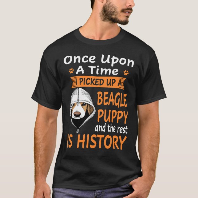 134 One Upon A Time  Beagle Puppy T-Shirt (Front)