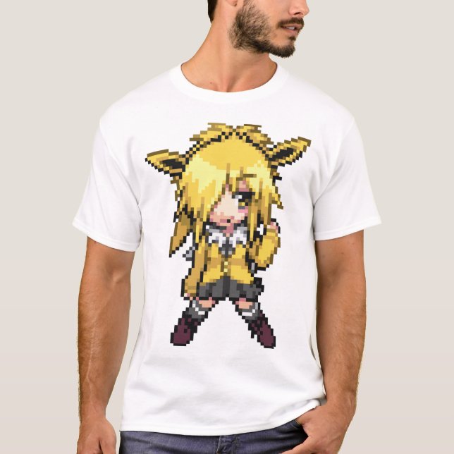 135 JOLTEON Girl Sprite Pixel Art -FULL POKEDEX!!  T-Shirt (Front)
