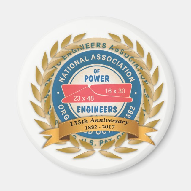 135th Anniversary Round Magnet (Front)