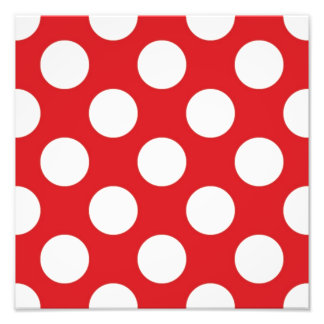136 RED WHITE POLKA DOTS POLKADOT PATTERN BACKGROU PHOTO PRINT