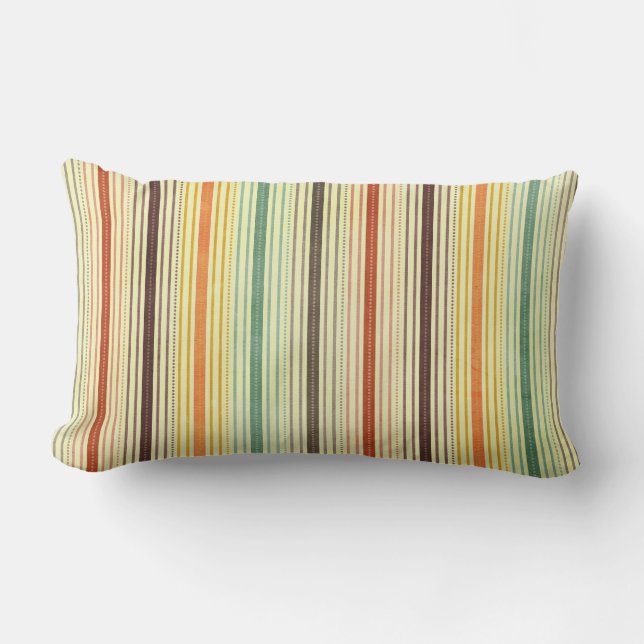 1384 PATTERN STRIPES COLORFUL 70S TEMPLATE BACKGRO LUMBAR PILLOW (Front)