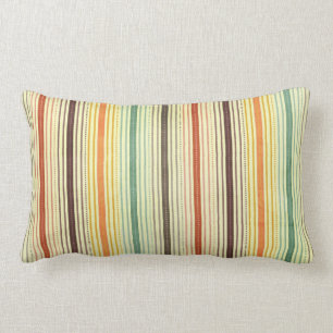 1384 PATTERN STRIPES COLORFUL 70S TEMPLATE BACKGRO LUMBAR PILLOW