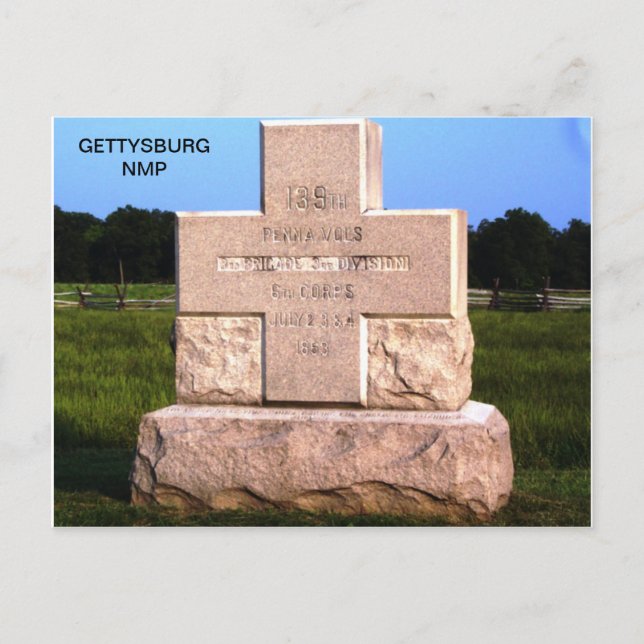 139TH PENNSYLVANIA VOLUNTEERS POSTCARD (Front)