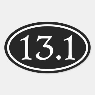 13.1 Half Marathon Black Oval Sticker