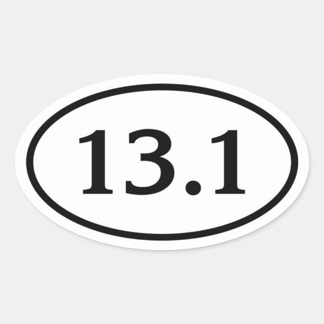 13.1 Half Marathon Oval Sticker (Front)