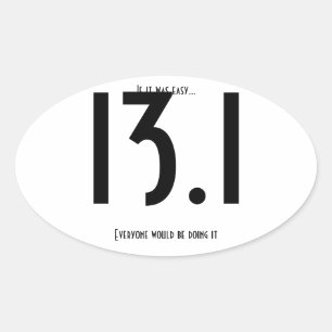 13.1 Half Marathon Oval Sticker