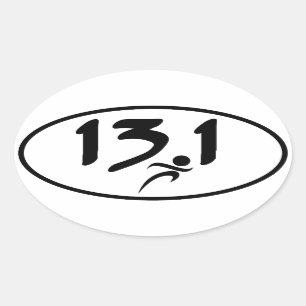 13.1 half-marathon oval sticker
