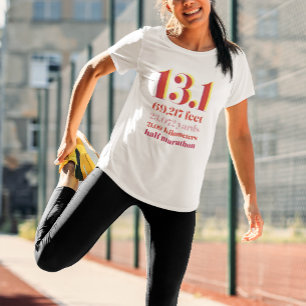 13.1 Half Marathon Race Distance Bold Red T-Shirt