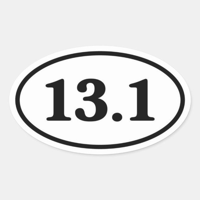 13.1 Half Marathon Runner Oval Oval Sticker (Front)