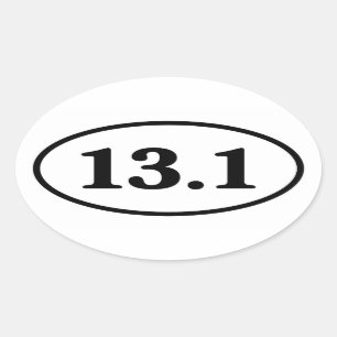 13.1 Half Marathon Runner Oval Oval Sticker