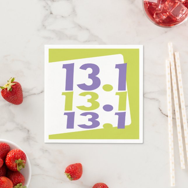 13.1 half marathon themed napkin (Insitu)