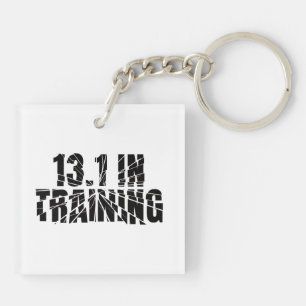 13.1 In Training Half Marathon Runner Broken Glass Keychain