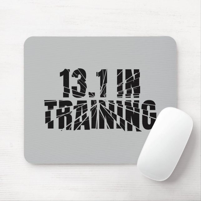 13.1 In Training Half Marathon Runner Broken Glass Mouse Pad (With Mouse)
