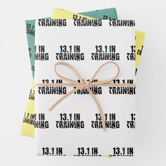 13.1 In Training Half Marathon Runner Broken Glass Wrapping Paper Sheet (In situ)