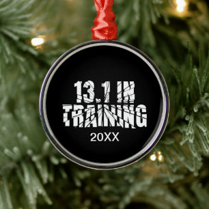 13.1 in Training Half Marathon Running Broken Word Metal Ornament