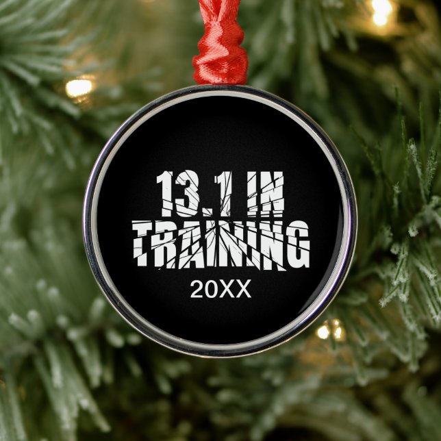 13.1 in Training Half Marathon Running Broken Word Metal Ornament (Tree)
