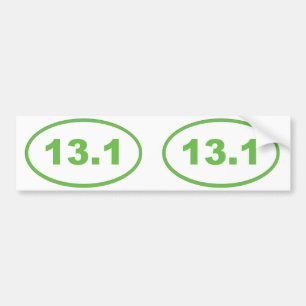 13.1 light green bumper sticker