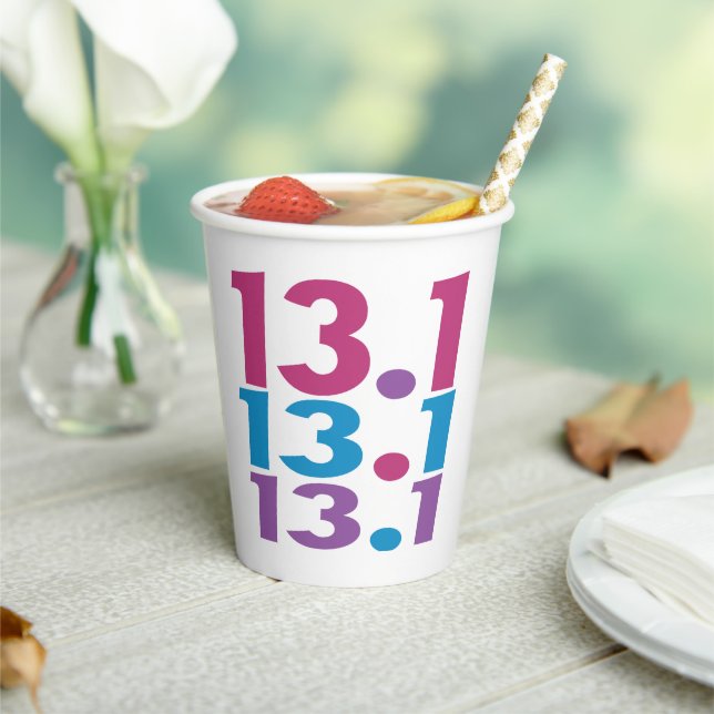 13.1 Marathoner - Half-Marathon Runner themed Paper Cups (Insitu)