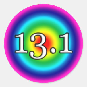13.1 MILES HALF MARATHON RAINBOW STICKER