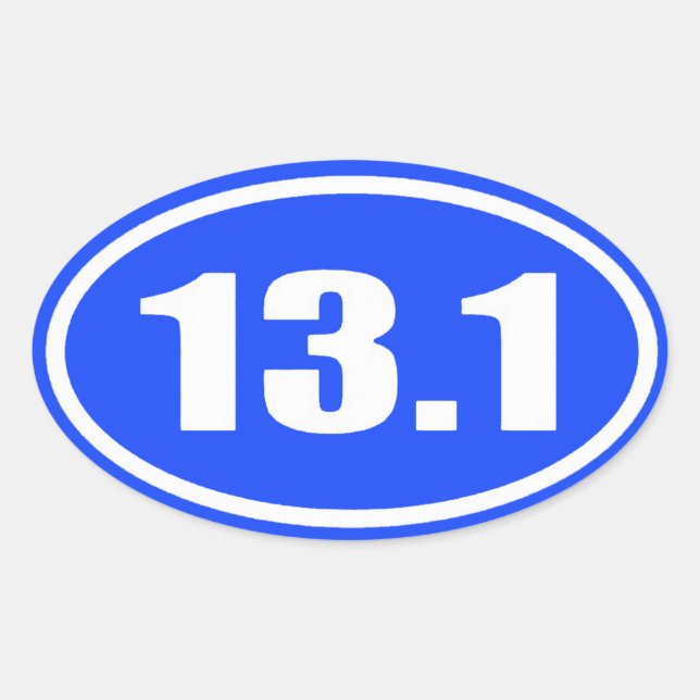 13.1 Sticker White Text on Blue Background (Front)