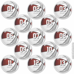 13 autocollants de basketball couleurs d'équipe gr
