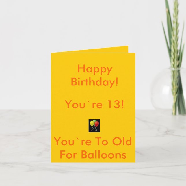 13 B-Day Card (Front)