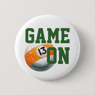 13 Ball 2 Inch Round Button