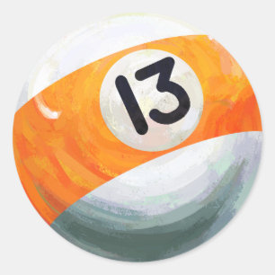 13 Ball Classic Round Sticker