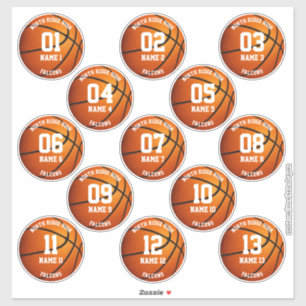 13 basketball players INDIVIDUALLY personalized 