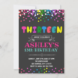 13 birthday invitation party
