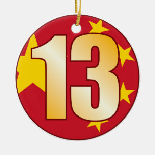 13 CHINA Gold Ceramic Ornament