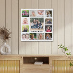 13 Family Photo Collage Create Your Own Faux Canvas Print<br><div class="desc">Create your own photo collage  faux wrapped canvas print with 13 of your favourite pictures on a white background.Personalize with family name and established date.</div>