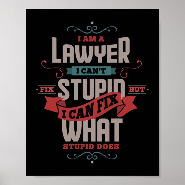 13.I Am A Lawyer I Cant Fix Stupid But Can Fix Wha Poster (Front)