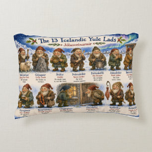 13 Icelandic Yule Lads Christmas reykjavik Accent Pillow