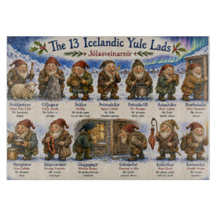 13 Icelandic Yule Lads Christmas reykjavik Cutting Board