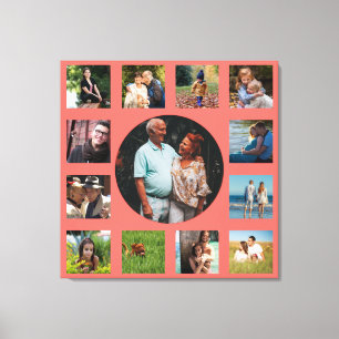 13 Image Family Instagram Collage Canvas Print