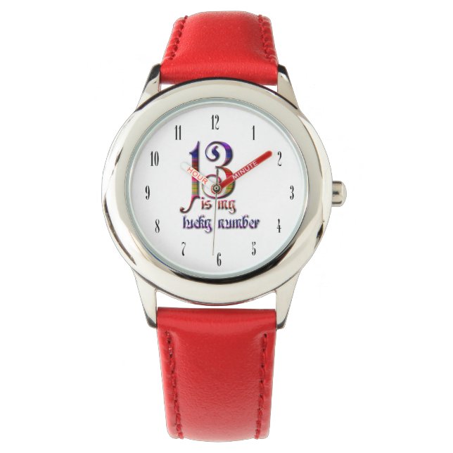 13 is my Lucky Number-Colourful Watch (Front)