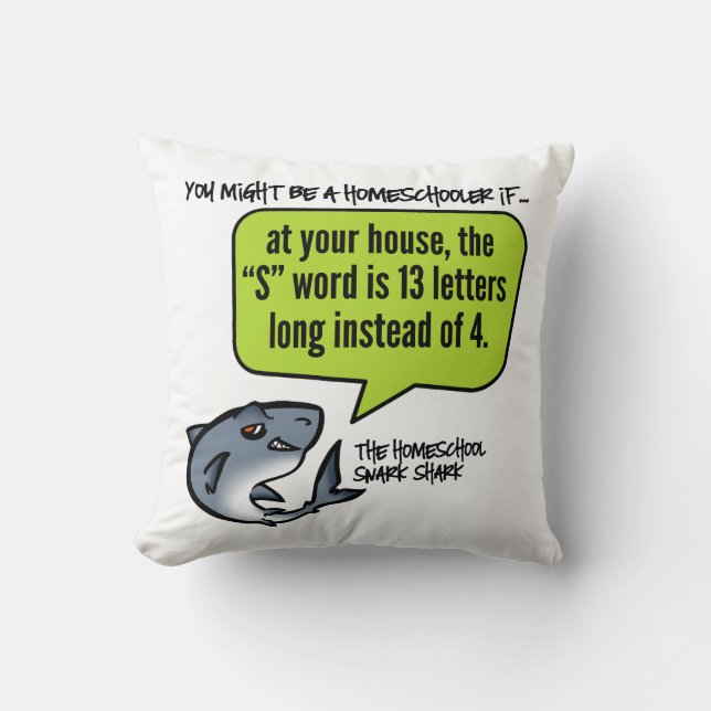 13 Letter Word Throw Pillow (Front)