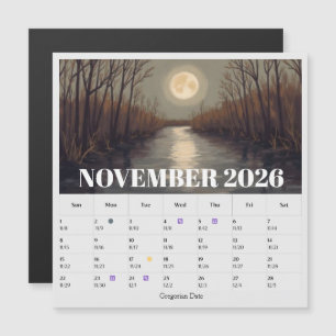 13-Month Moon Phase Zodiac november Calendar