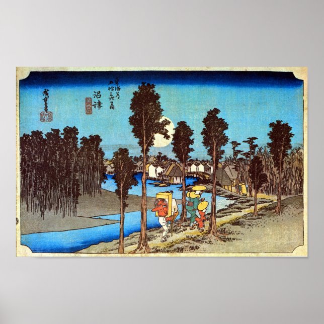 13. Numazu-juku, Hiroshige, Ukiyo-e Poster (Front)