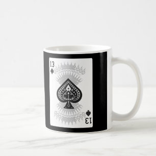 13 of Spades: Poker Card: Coffee Mug: Black Jack Mug